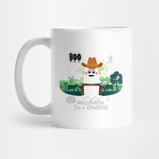 BOO Cowgirl dressed as a GHOST - cute Halloween Mug